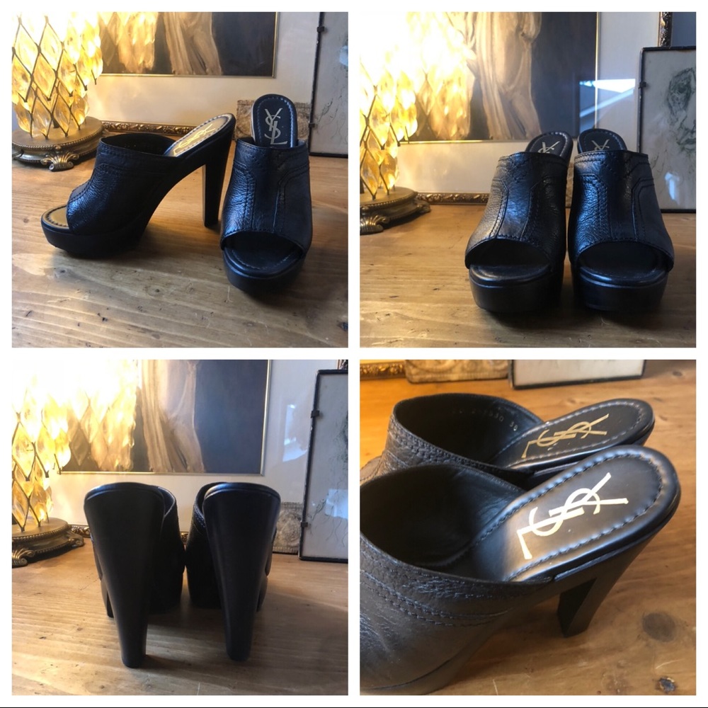 YSL Black Mules